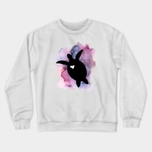 Watercolor Sea Turtle with Heart Crewneck Sweatshirt